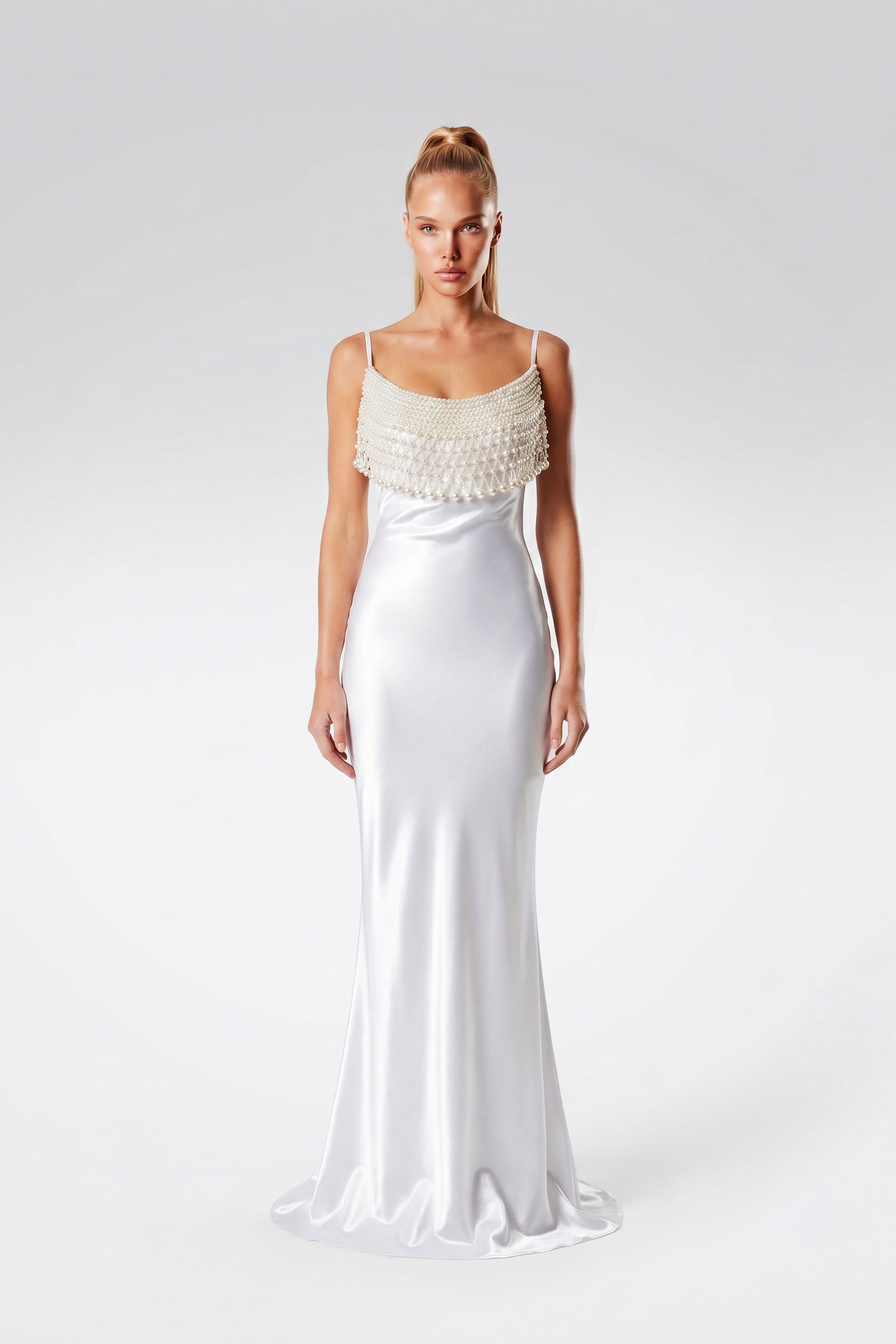 PEARL NECKLINE GOWN