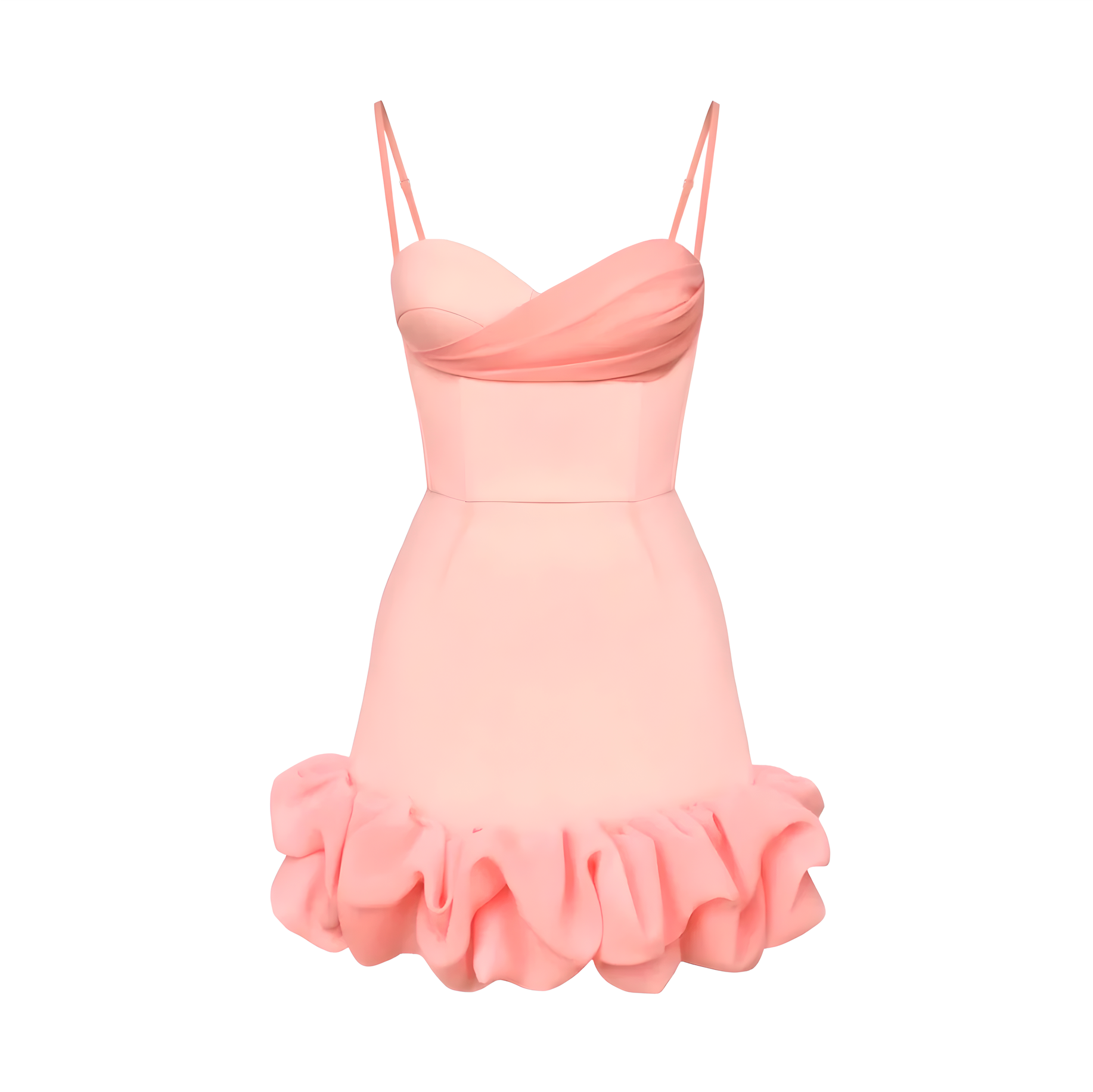 KAROLINA CORAL RUFFLE CORSET