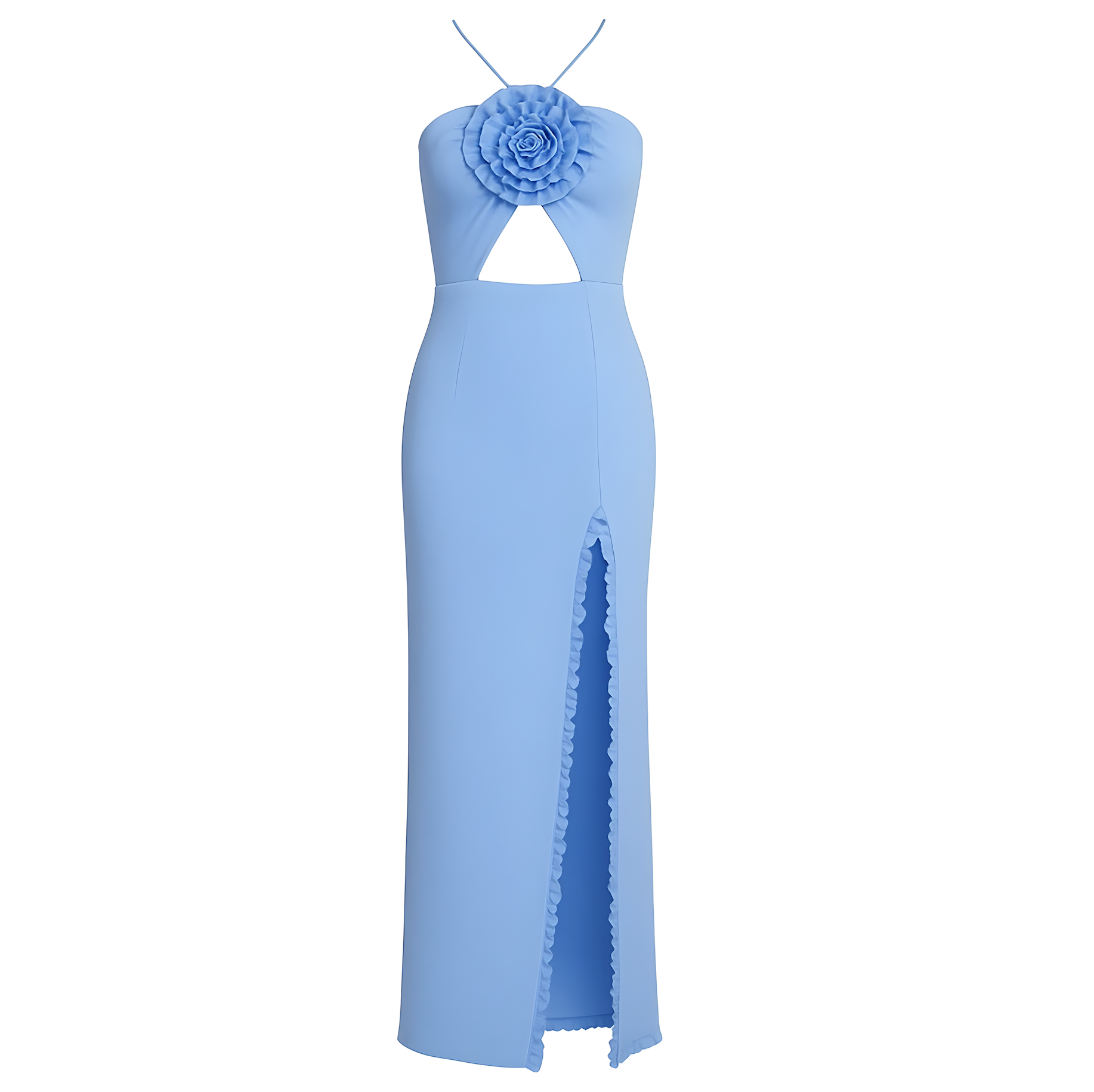 JOVANI 67841 RUFFLE BLUE
