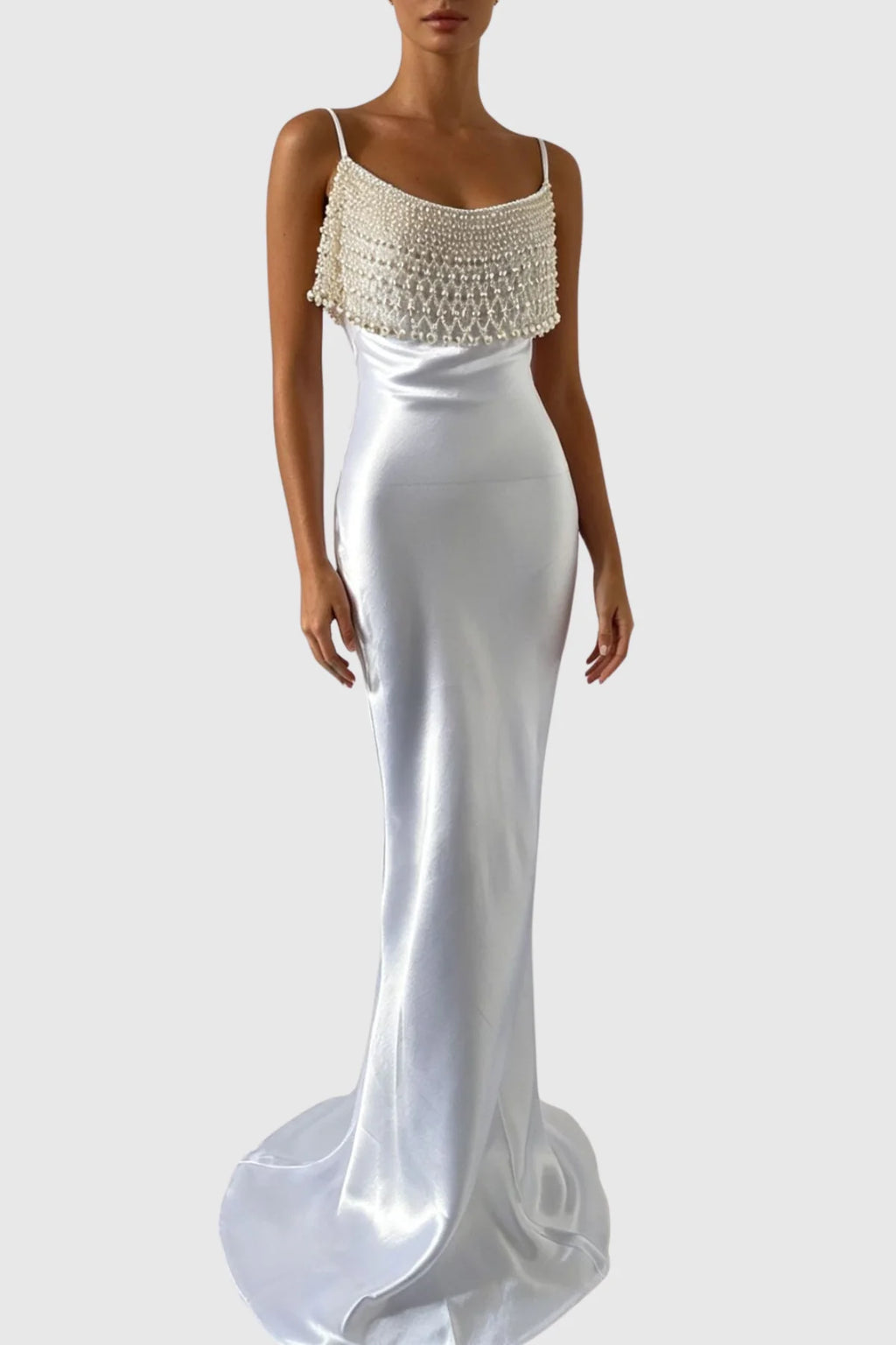 PEARL NECKLINE GOWN