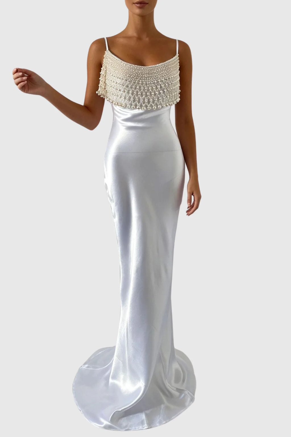 PEARL NECKLINE GOWN