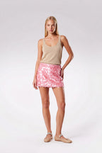 Flamingo Paillette Mini Skirt