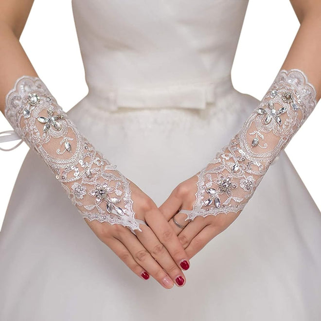 Luxurious Tulle Lace Gloves