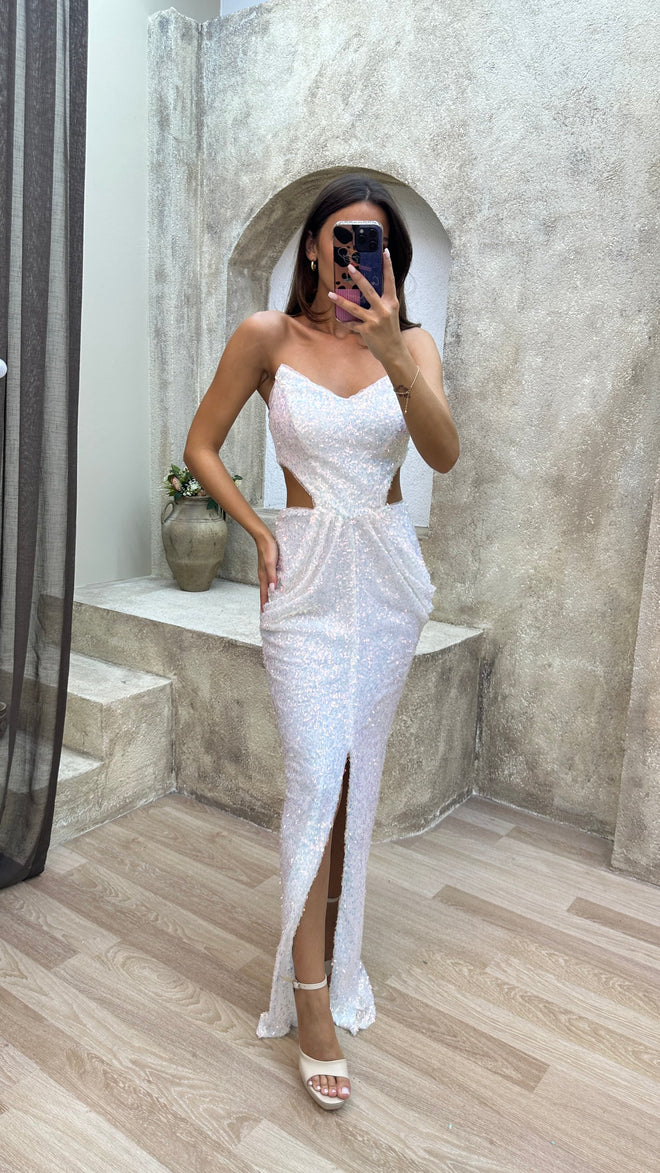 Snowflake Elegance Sequin Gown