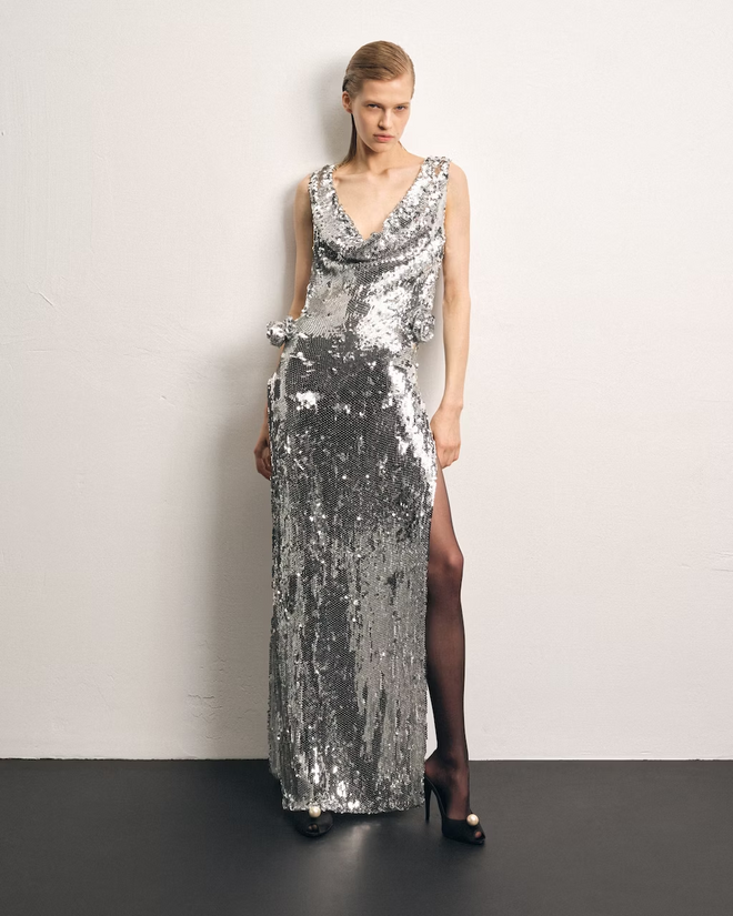 Adrianna Backless Sequin Gown